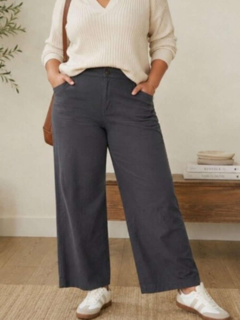 Pact Organic Stretch Twill Wide Leg Pants Cotton